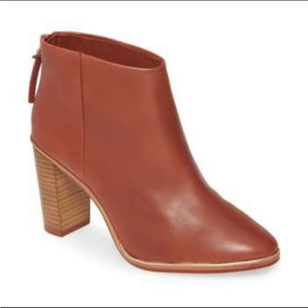 Ted Baker London Leather Cognac Vaully Ankle Bootie Boots